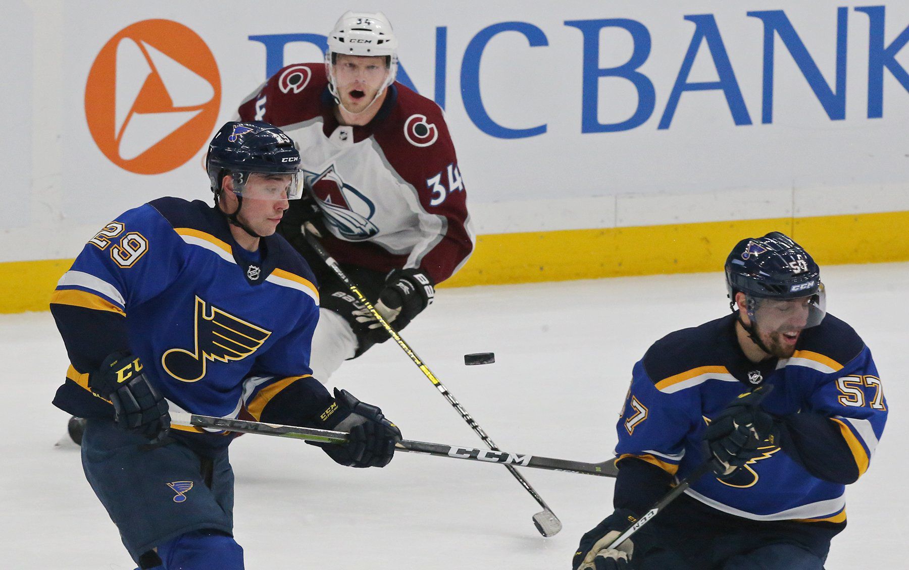 Blues and the avalanche match at Enterprise Center